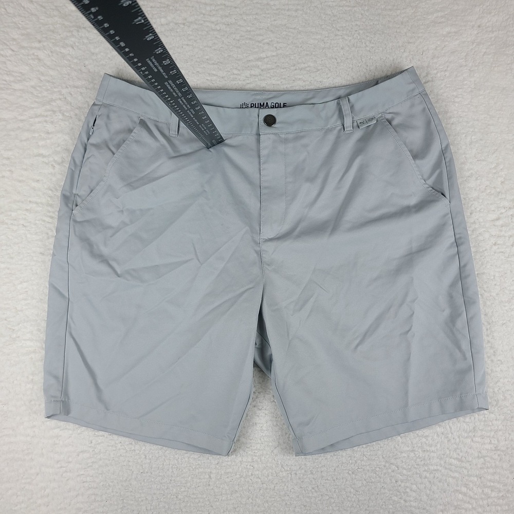Puma Golf Shorts Mens 38‎ Gray 9" Inseam Casual Chino Performance Golf *